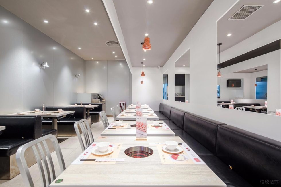 深圳龍崗金地龍城中央現(xiàn)代簡(jiǎn)約風(fēng)格火鍋店裝修案例大理石餐桌 深圳龍崗金地龍城中央現(xiàn)代簡(jiǎn)約風(fēng)格火鍋店裝修案例大理石餐桌