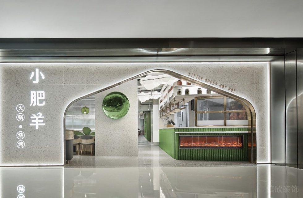深圳南山海上世界現(xiàn)代風(fēng)格火鍋餐廳裝修案例入口