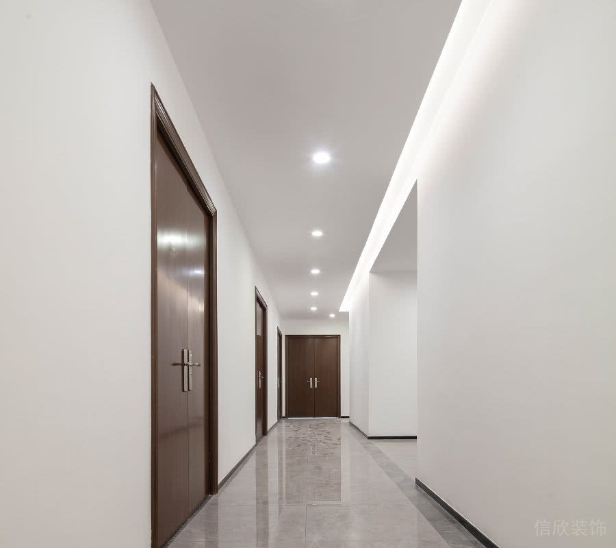 辦公室過(guò)道單邊燈槽吊頂效果圖
