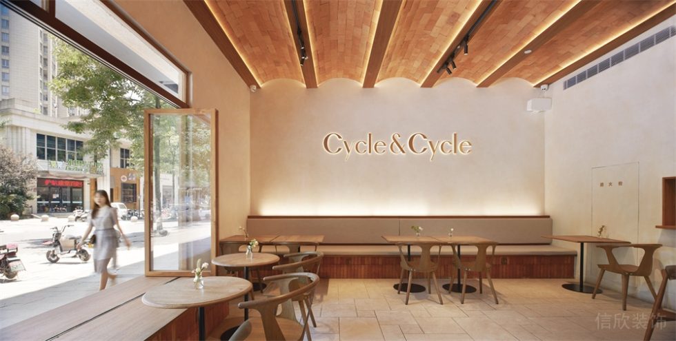 深圳寶安前海hop國際中心北歐風格面包店裝修案例卡座沙發效果圖