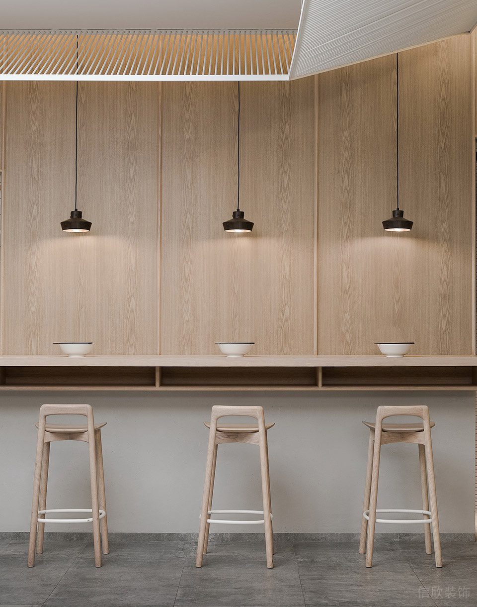 深圳龍崗華策中心城淺木色日式風格面館裝修案例吧臺用餐區 深圳龍崗華策中心城淺木色日式風格面館裝修案例吧臺用餐區