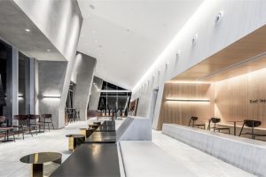 深圳龍崗正中風(fēng)臨國(guó)際中心現(xiàn)代工業(yè)風(fēng)喜茶冷飲店裝修案例用餐大廳效果圖