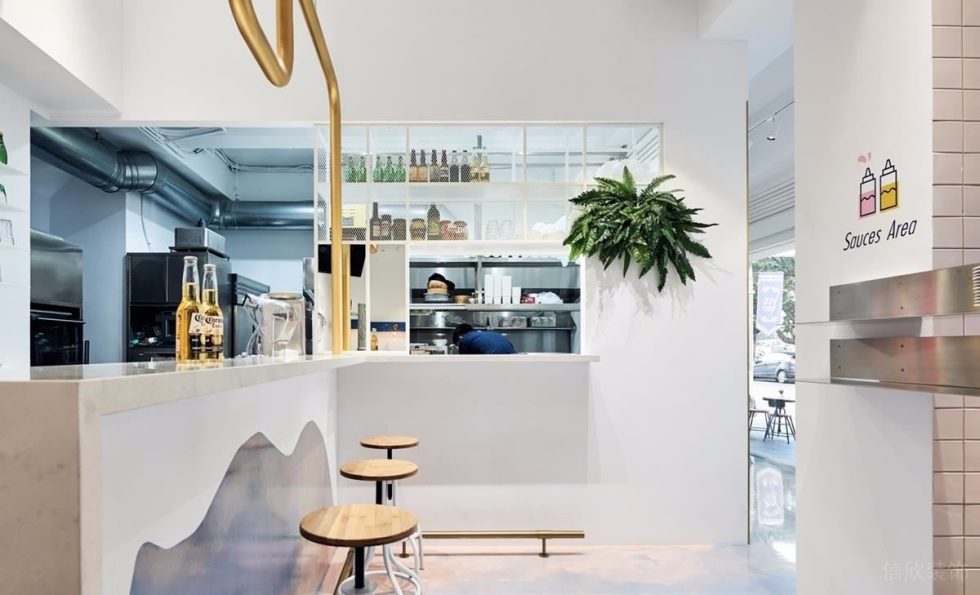 深圳龍華星河傳奇天街網紅現代風漢堡店裝修案例吧臺用餐區 深圳龍華星河傳奇天街網紅現代風漢堡店裝修案例吧臺用餐區