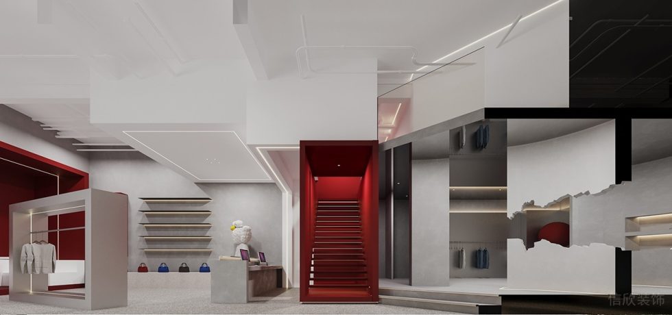 深圳市龍崗區(qū)坂田hby買手店裝修設(shè)計(jì)紅色展柜 深圳市龍崗區(qū)坂田hby買手店裝修設(shè)計(jì)紅色展柜