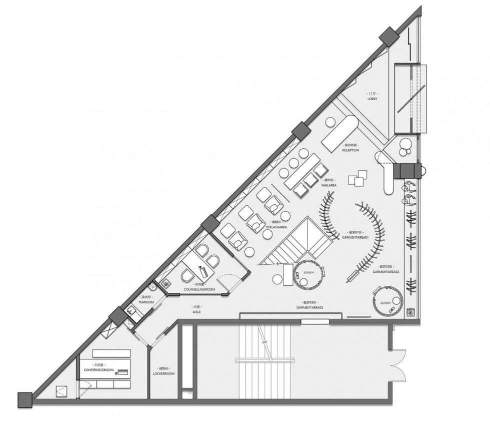 深圳市南山區(qū)南油現(xiàn)代風(fēng)服裝店裝修設(shè)計(jì)平面圖 深圳市南山區(qū)南油現(xiàn)代風(fēng)服裝店裝修設(shè)計(jì)平面圖