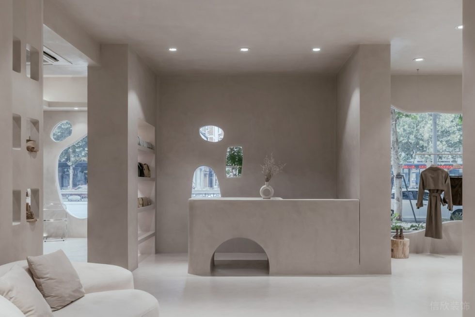 深圳市南山區(qū)前海現(xiàn)代風女裝店裝修設計前臺