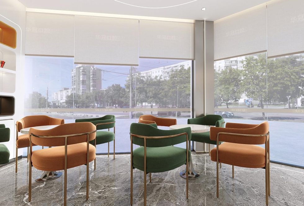深圳福田新洲大廈華冠口腔牙科診所裝修設計全景圖候診休息洽談區 深圳福田新洲大廈華冠口腔牙科診所裝修設計全景圖候診休息洽談區
