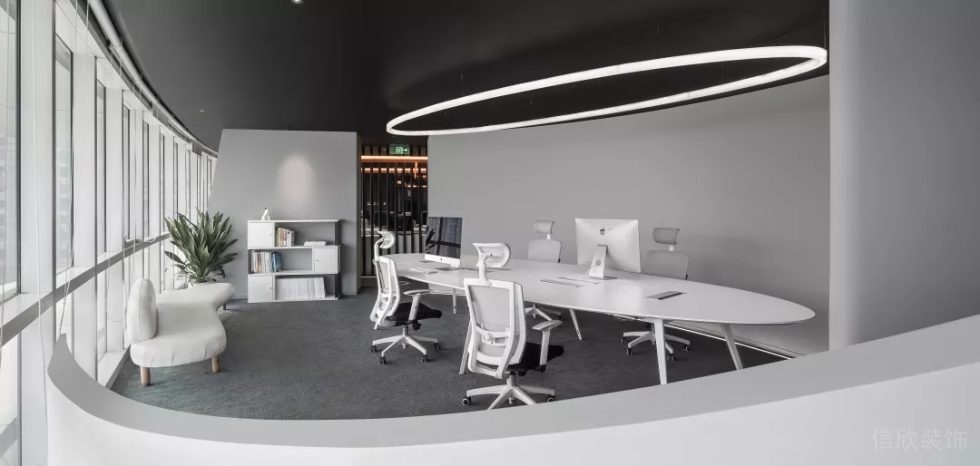 深圳南山同方信息港600平方米黑白灰色調現代科技風公司裝修案例多媒體商務洽談室 深圳南山同方信息港600平方米黑白灰色調現代科技風公司裝修案例多媒體商務洽談室