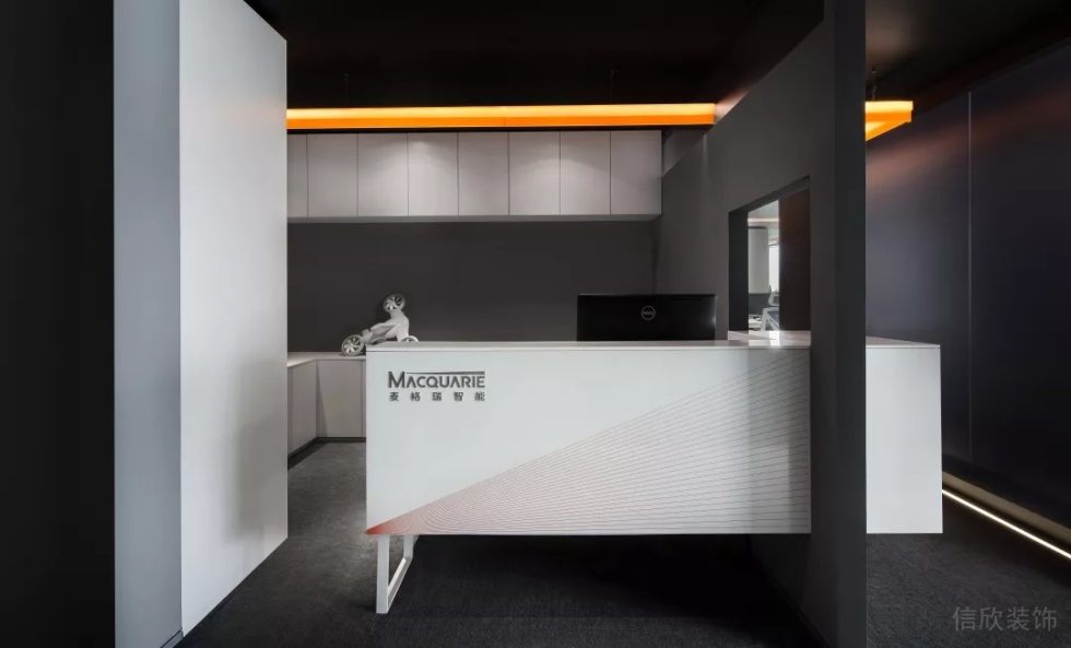 深圳南山同方信息港600平方米黑白灰色調現代科技風公司裝修案例前臺 深圳南山同方信息港600平方米黑白灰色調現代科技風公司裝修案例前臺