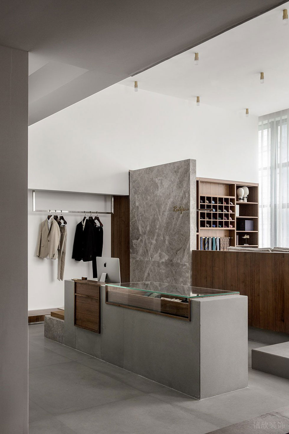 深圳市寶安區松崗現代風redefine西服定制店裝修設計前臺二 深圳市寶安區松崗現代風redefine西服定制店裝修設計前臺二