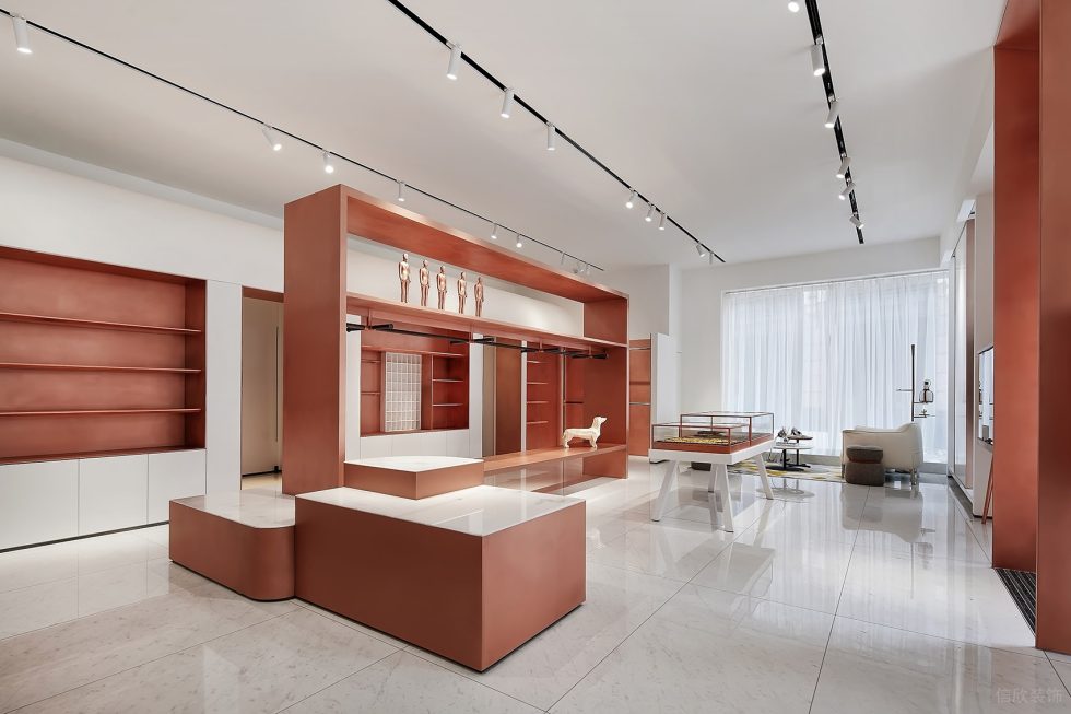 深圳市寶安區(qū)西鄉(xiāng)現(xiàn)代風(fēng)品牌胤一紅幫服裝店中間矮展臺裝修設(shè)計(jì)效果圖 深圳市寶安區(qū)西鄉(xiāng)現(xiàn)代風(fēng)品牌胤一紅幫服裝店中間矮展臺裝修設(shè)計(jì)效果圖