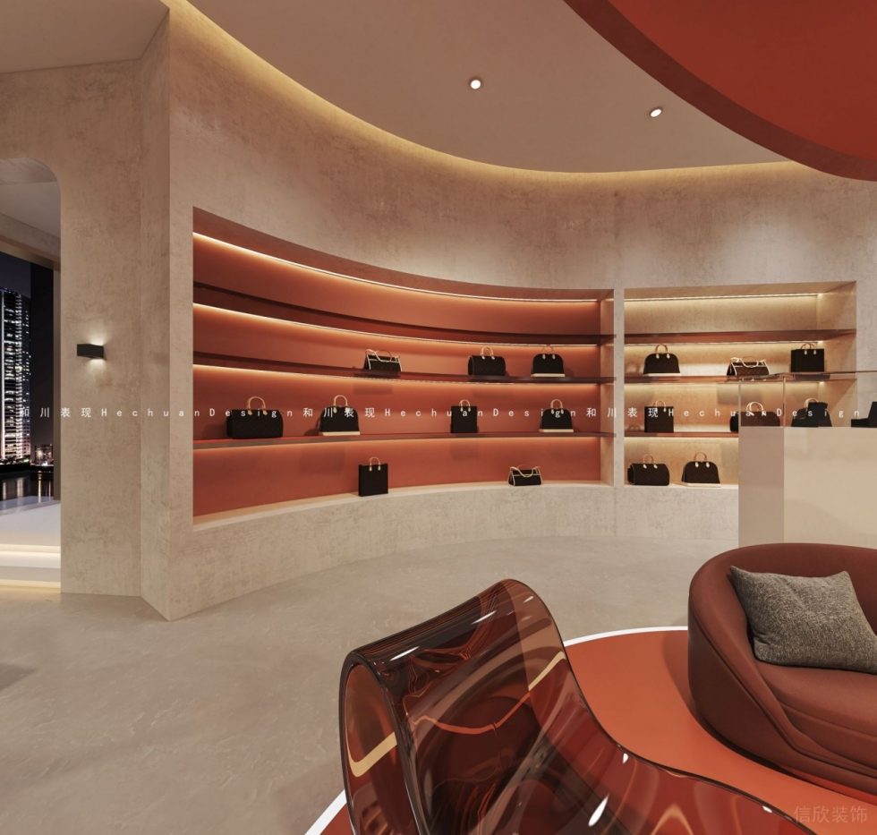 深圳市龍崗區(qū)布吉現(xiàn)代輕奢風(fēng)奢侈品店弧形墻面展架裝修設(shè)計效果圖 深圳市龍崗區(qū)布吉現(xiàn)代輕奢風(fēng)奢侈品店弧形墻面展架裝修設(shè)計效果圖
