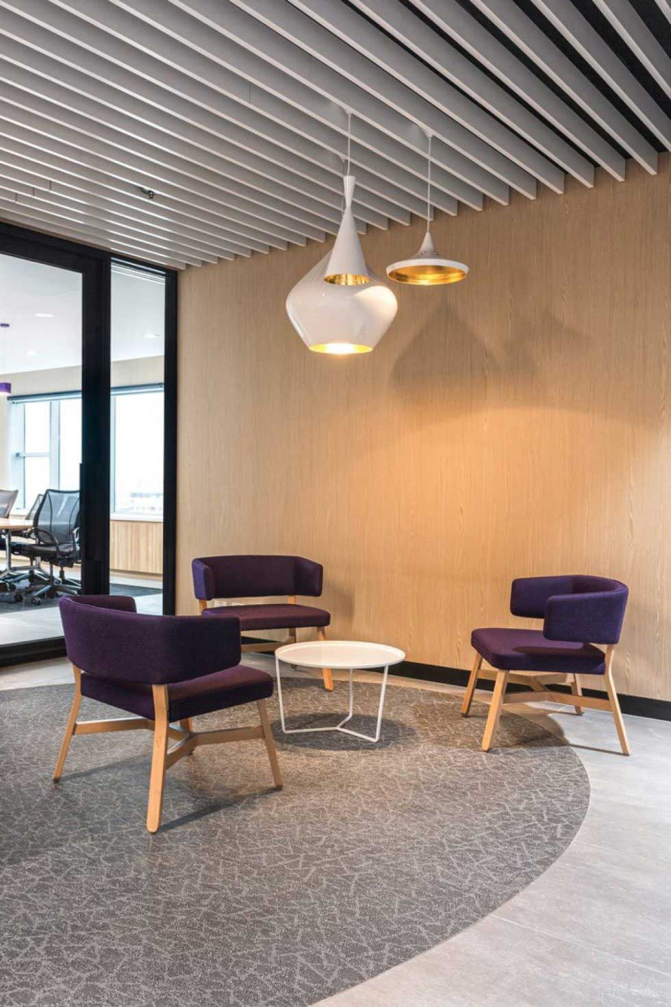 深圳寶安宏發中心大廈700平方米簡約主義原木色自然風辦公室裝修案例前廳等候區