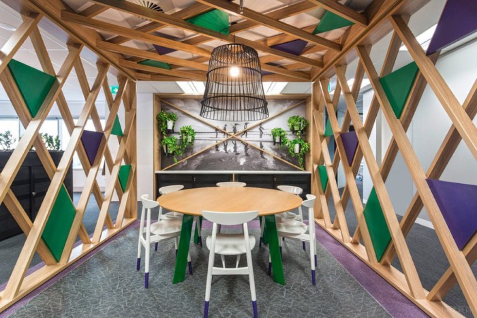 深圳寶安宏發中心大廈700平方米簡約主義原木色自然風辦公室裝修案例員工用餐區