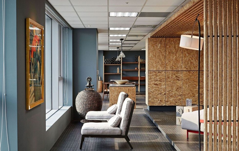 深圳寶安陽基九方廣場600平方米北歐工業風公司裝修案例員工休閑區米色布藝單人沙發組合 深圳寶安陽基九方廣場600平方米北歐工業風公司裝修案例員工休閑區米色布藝單人沙發組合