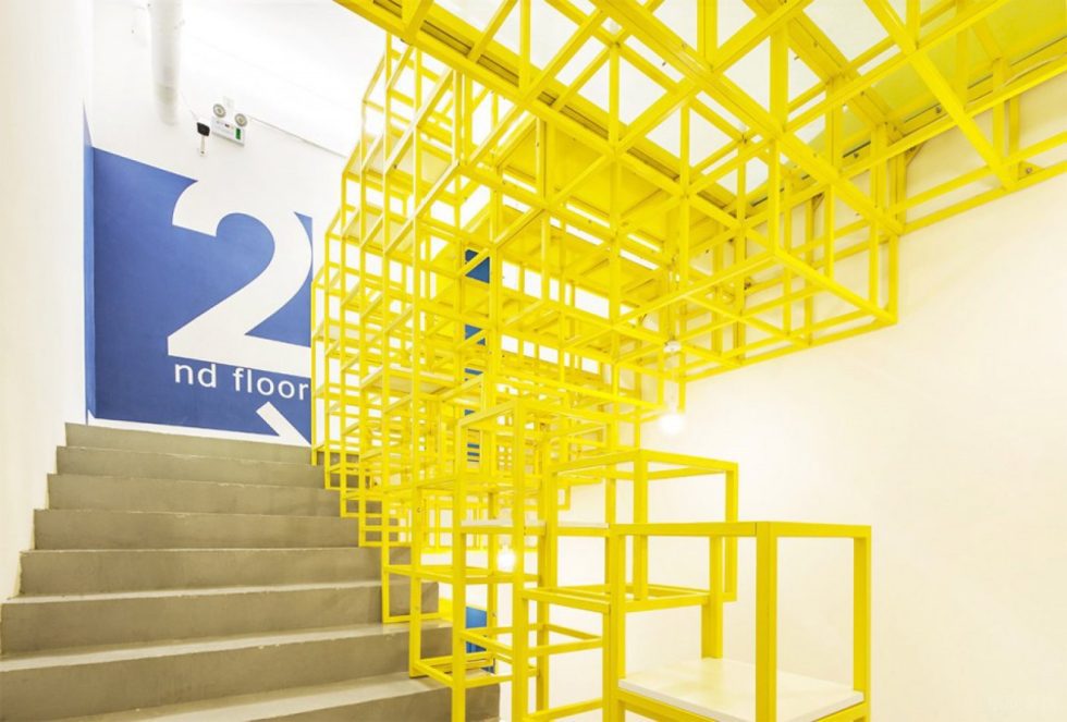 深圳龍崗橫崗智慧谷創(chuàng)新園1500平方米淺色調(diào)工業(yè)風辦公室裝修案例樓梯藝術(shù)裝置 深圳龍崗橫崗智慧谷創(chuàng)新園1500平方米淺色調(diào)工業(yè)風辦公室裝修案例樓梯藝術(shù)裝置