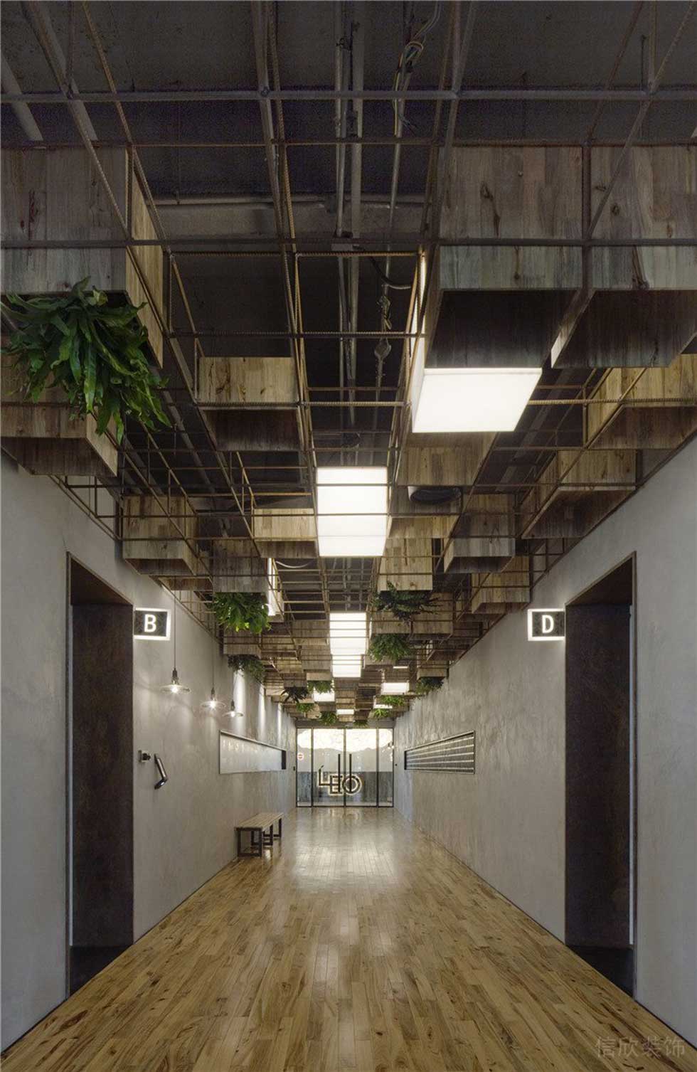 深圳龍崗正中時代廣場3500平方米暗色調工業(yè)風辦公室裝修案例過道 深圳龍崗正中時代廣場3500平方米暗色調工業(yè)風辦公室裝修案例過道