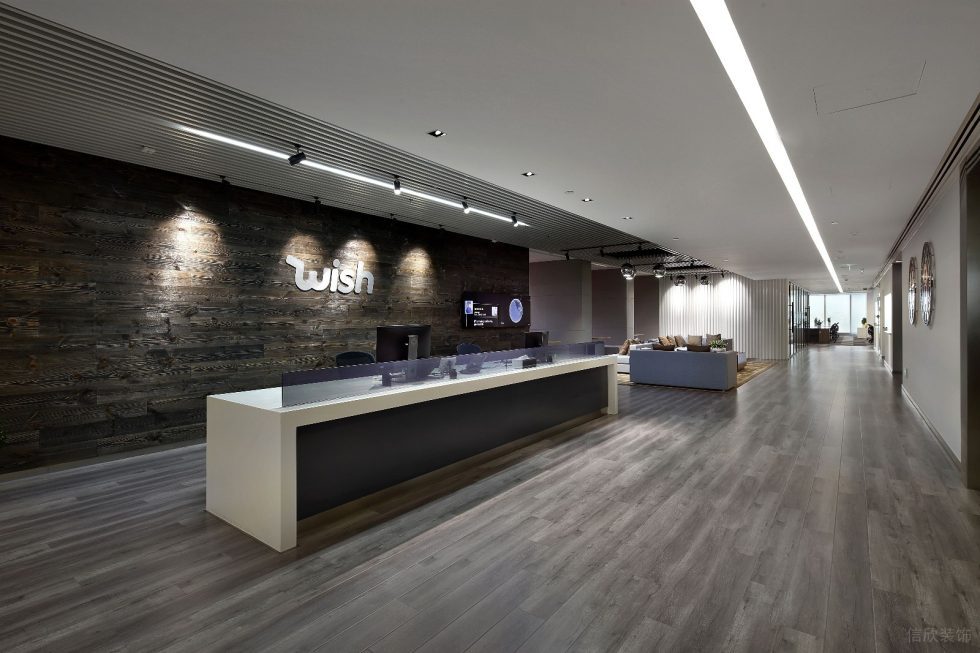 深圳龍華融創(chuàng)智匯大廈2600平方米簡約主義時(shí)尚風(fēng)辦公室裝修案例前廳效果圖