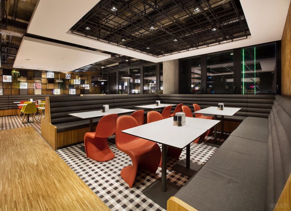 深圳南山聚創(chuàng)金谷創(chuàng)意園3500平方米工業(yè)主義北歐風(fēng)辦公室裝修案例員工餐廳卡座 深圳南山聚創(chuàng)金谷創(chuàng)意園3500平方米工業(yè)主義北歐風(fēng)辦公室裝修案例員工餐廳卡座