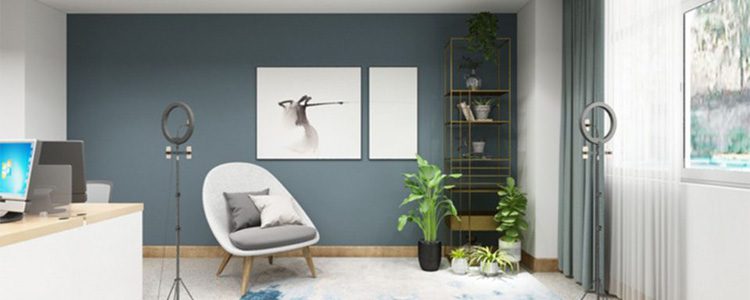 極簡風灰藍色家居用品直播間 極簡風灰藍色家居用品直播間裝修設(shè)計