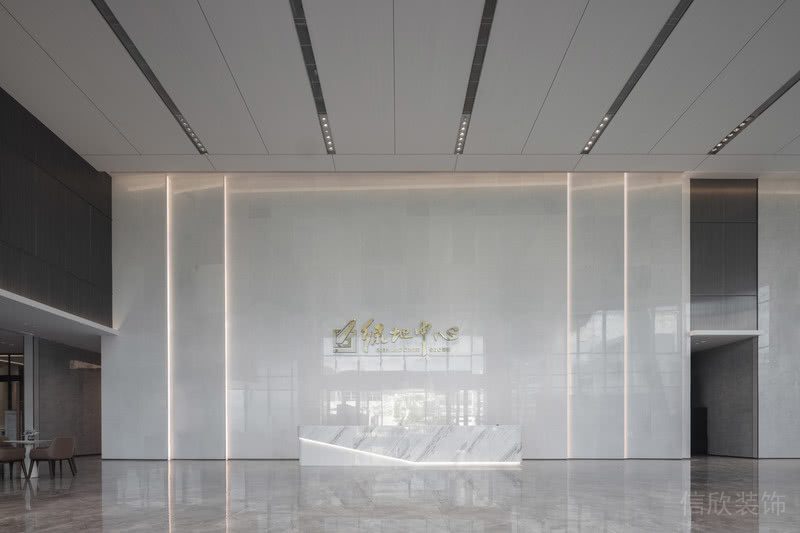 極簡輕奢風格辦公室裝修設計方案 前臺服務區(qū)