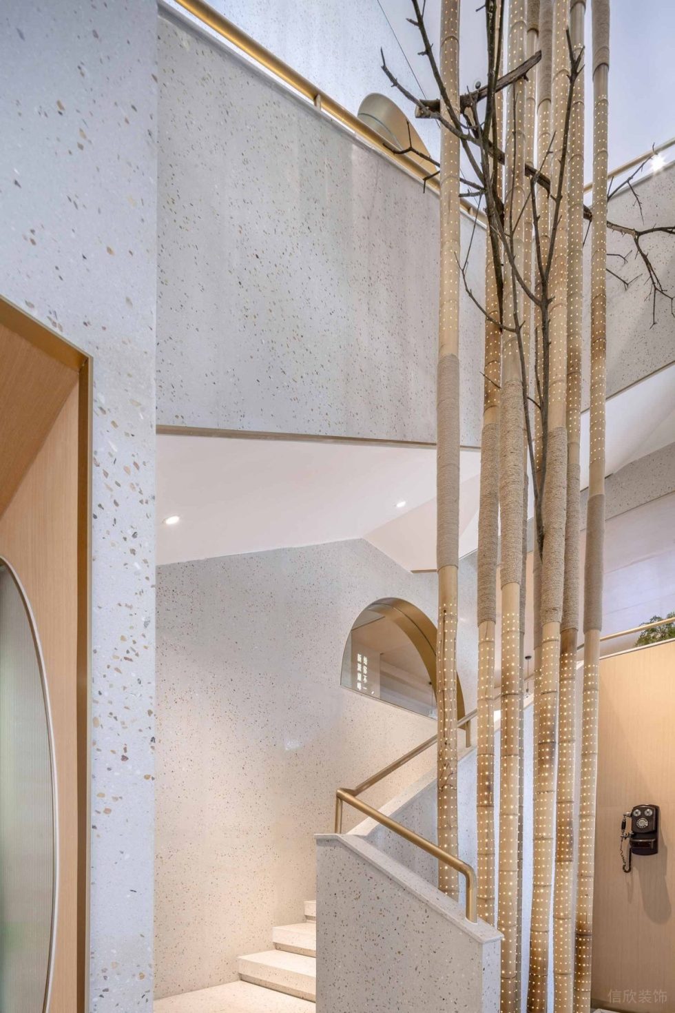 簡約原木風(fēng)餐廳景觀竹叢裝修設(shè)計