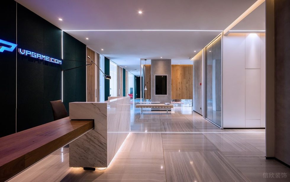 深圳龍崗萬國城大廈簡約現代風設計特色辦公室裝修案例前廳 深圳龍崗萬國城大廈簡約現代風設計特色辦公室裝修案例前廳