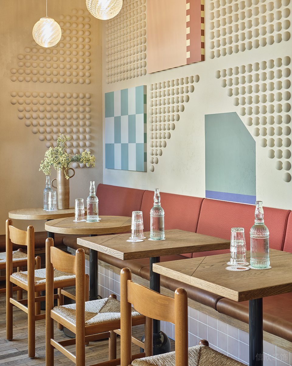 深圳南山現代歐式風餐廳粉色卡座區設計裝修