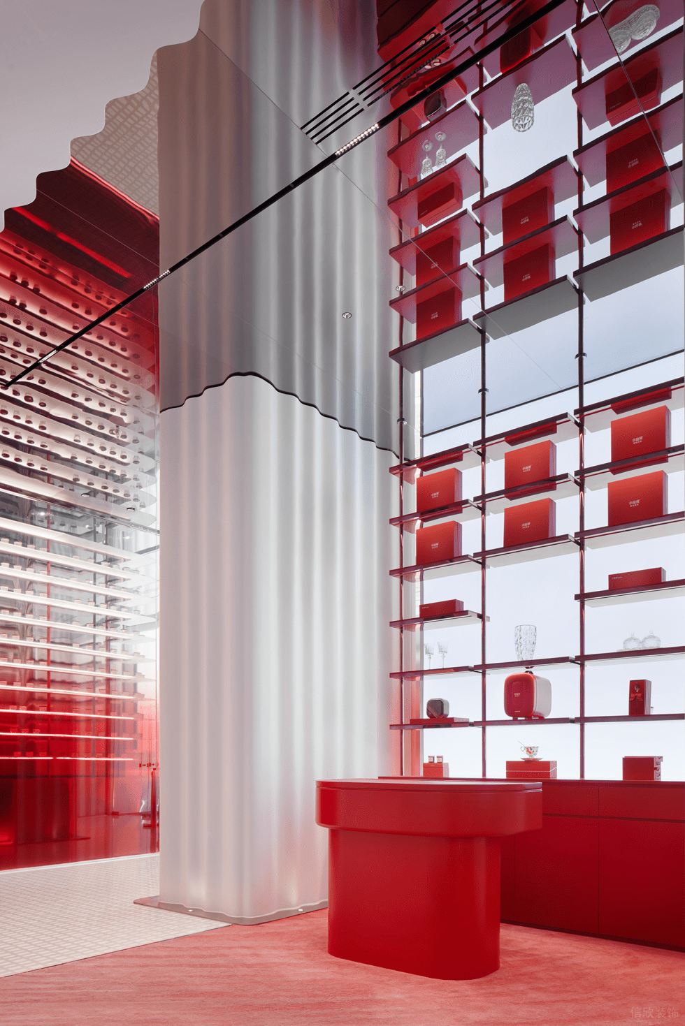 深圳市龍崗區布吉小仙燉鮮燉燕窩專賣店旗艦店裝修設計-紅色燕窩展臺 深圳市龍崗區布吉小仙燉鮮燉燕窩專賣店旗艦店裝修設計-紅色燕窩展臺