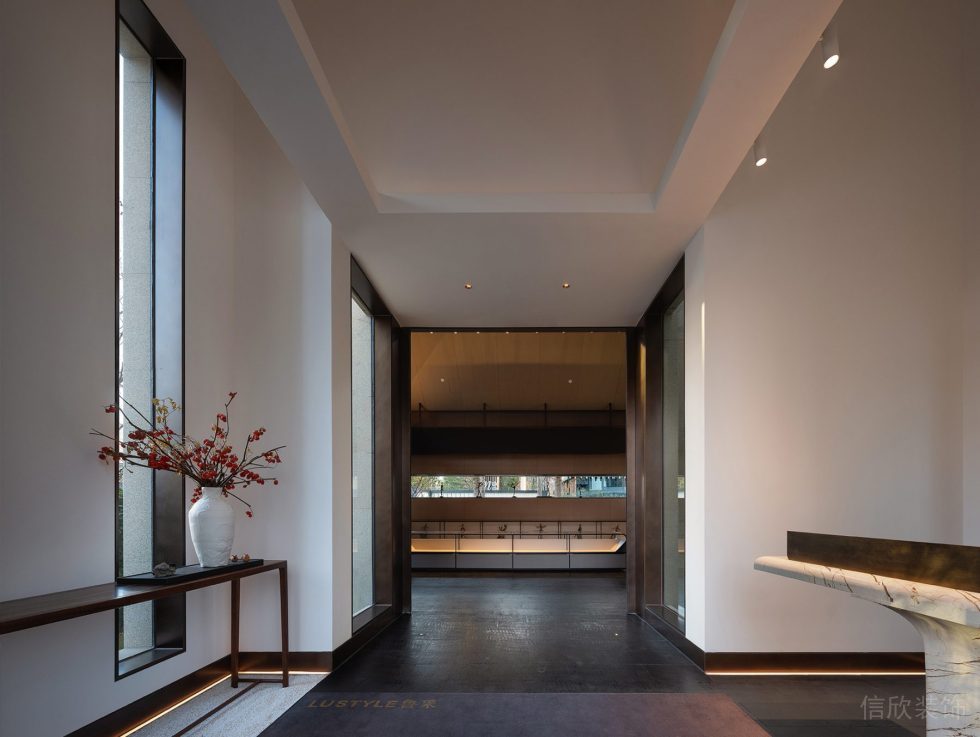 深圳市龍崗區新中式風格餐廳白色休閑過道裝修設計