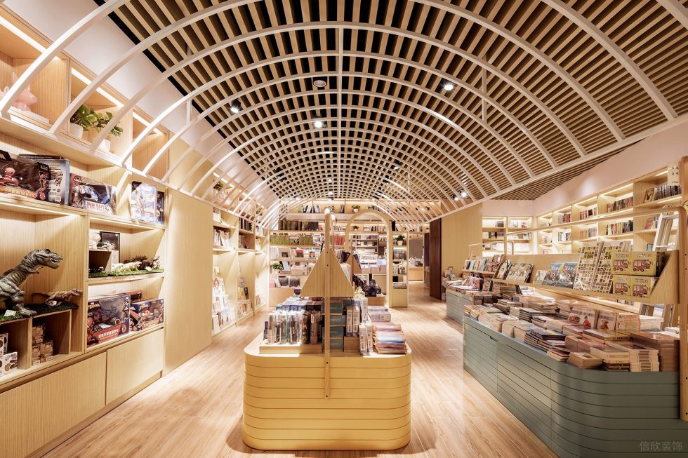 深圳市羅湖區(qū)銀湖現(xiàn)代風(fēng)原木風(fēng)書店裝修設(shè)計 兒童圖書區(qū)