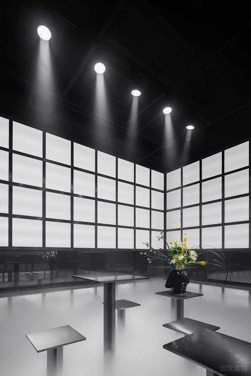 深圳市南山區南頭dresscode花卉概念店裝修設計 亞克力玻璃背景墻