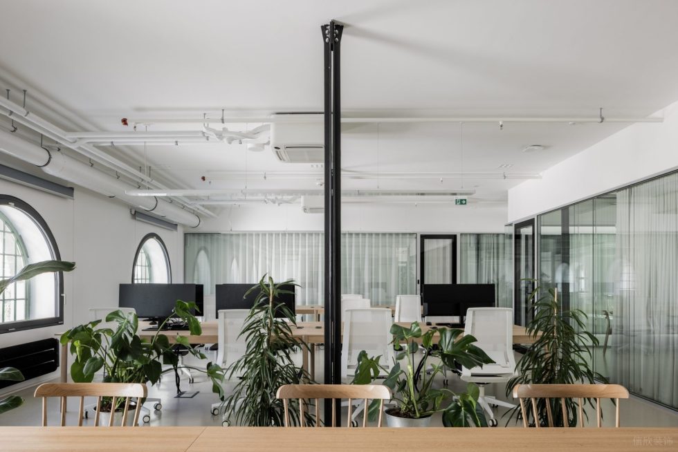 純凈原木風(fēng)辦公室設(shè)計(jì)方案 原木辦公桌工作區(qū)