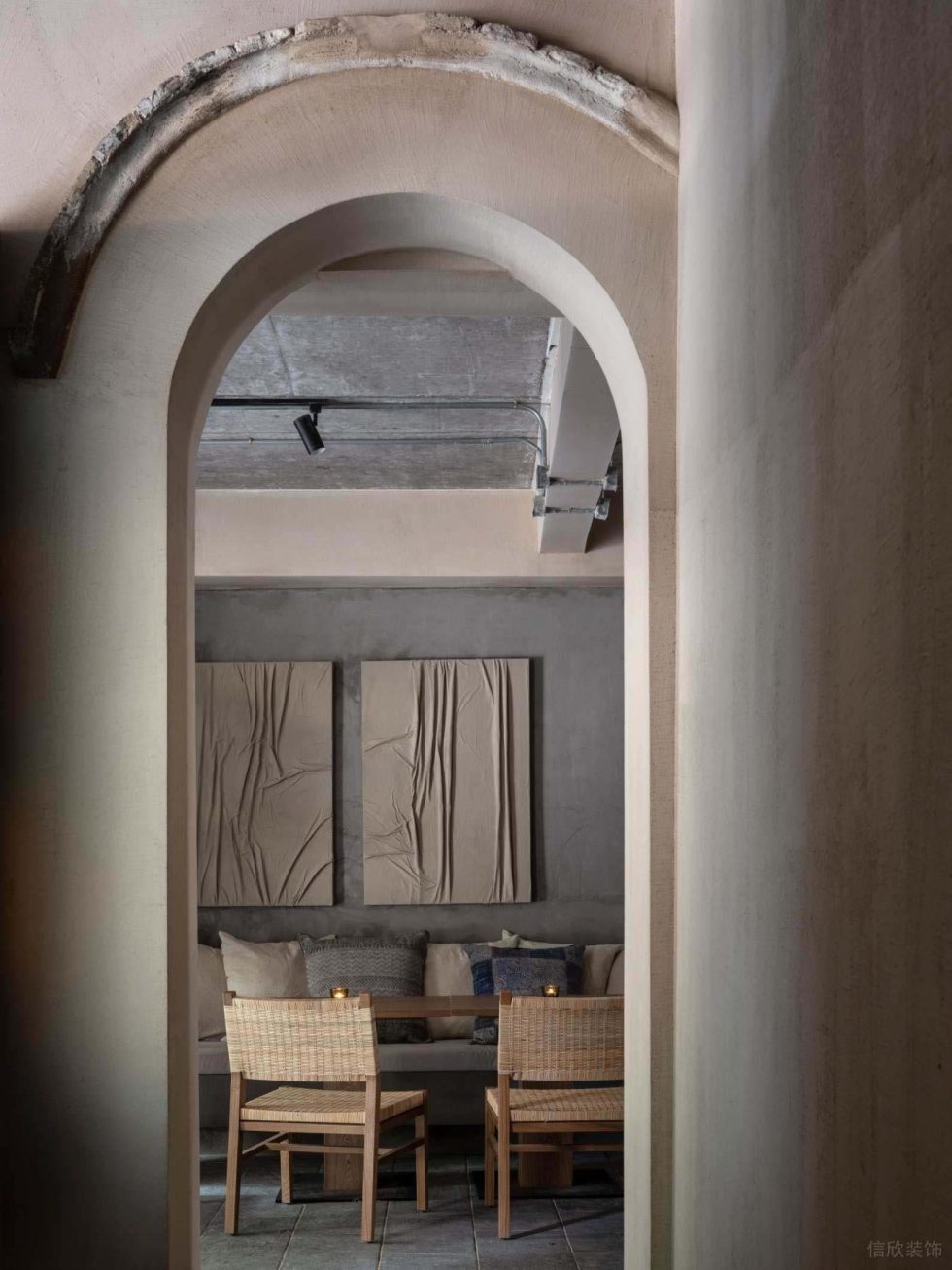 復(fù)古風青瓦茶室拱形門設(shè)計圖