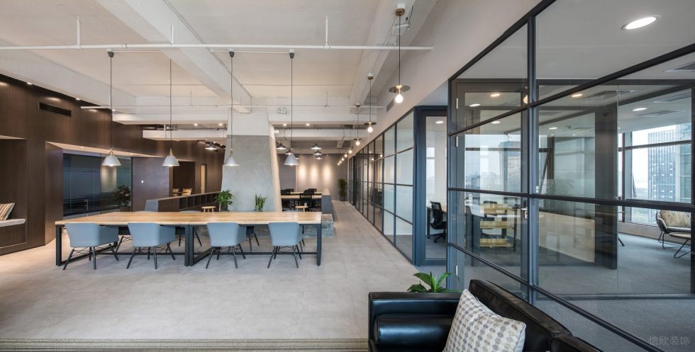 美式簡約風辦公室裝修設計深色系辦公大廳 美式簡約風辦公室裝修設計深色系辦公大廳