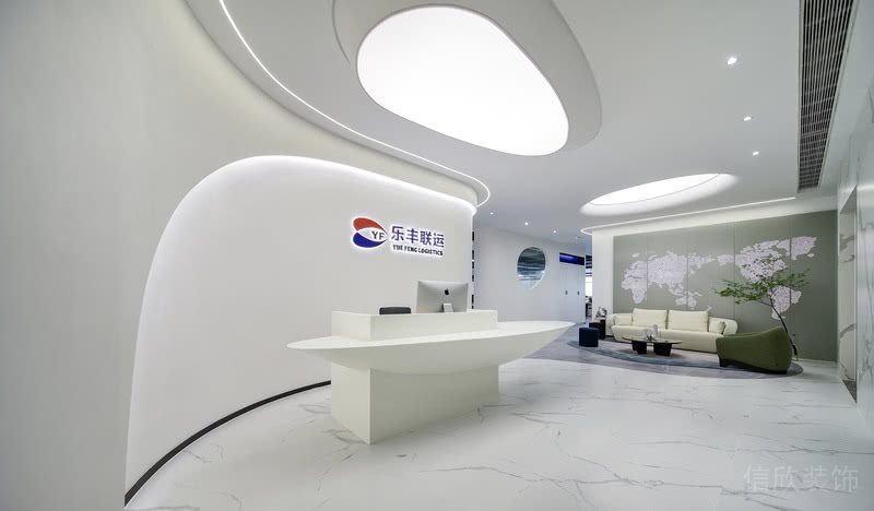 南山區科技園香港中文大學深圳產學白色主調公司裝修設計方案 前臺大廳