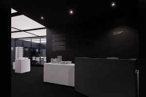 深圳福田區(qū)蓮花安聯大廈黑白簡約風格辦公室裝修案例 前臺服務區(qū)