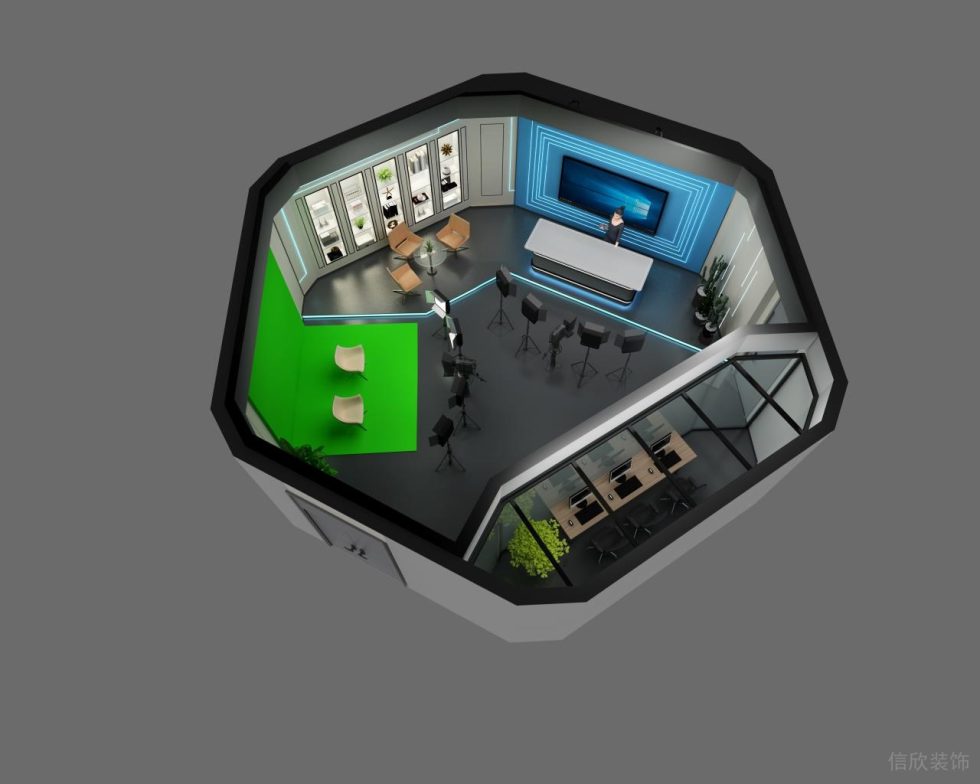 工商銀行現(xiàn)代風格直播間鳥瞰圖 工商銀行現(xiàn)代風格直播間鳥瞰圖