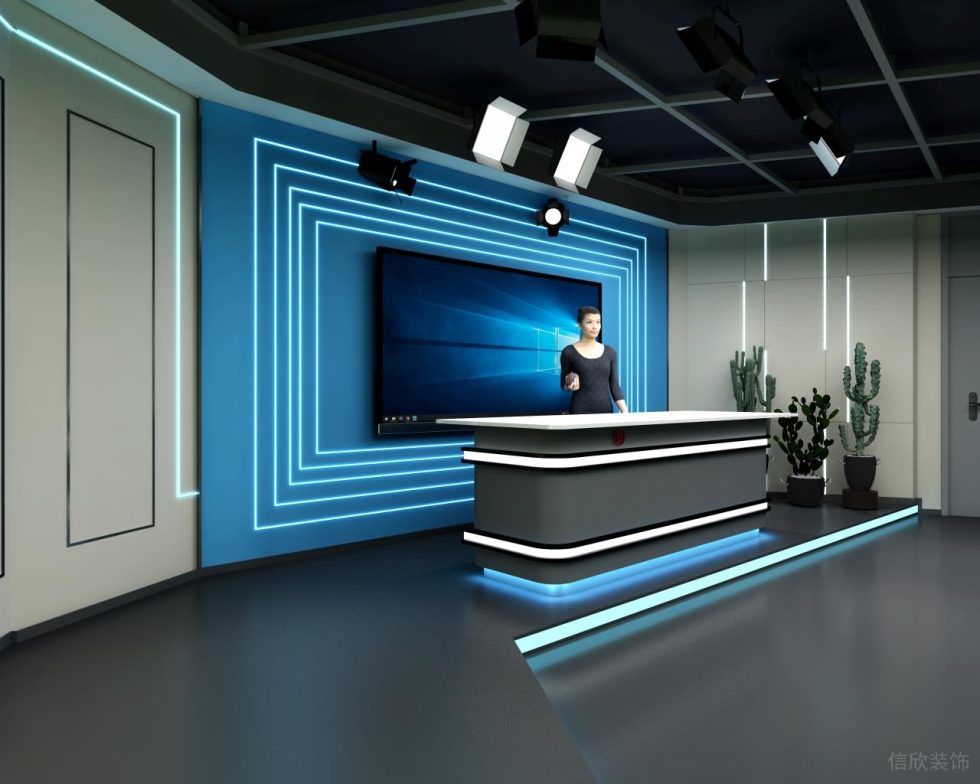 工商銀行現(xiàn)代風格直播間直播區(qū)演播臺 工商銀行現(xiàn)代風格直播間直播區(qū)演播臺