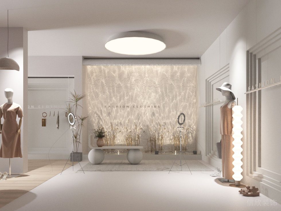 奶油風米黃暖色女裝帶貨直播間裝修設(shè)計 奶油風米黃暖色女裝帶貨直播間裝修設(shè)計