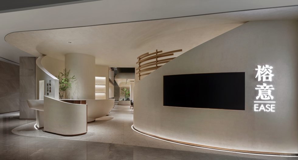 現(xiàn)代極簡餐廳弧形門面裝修設計