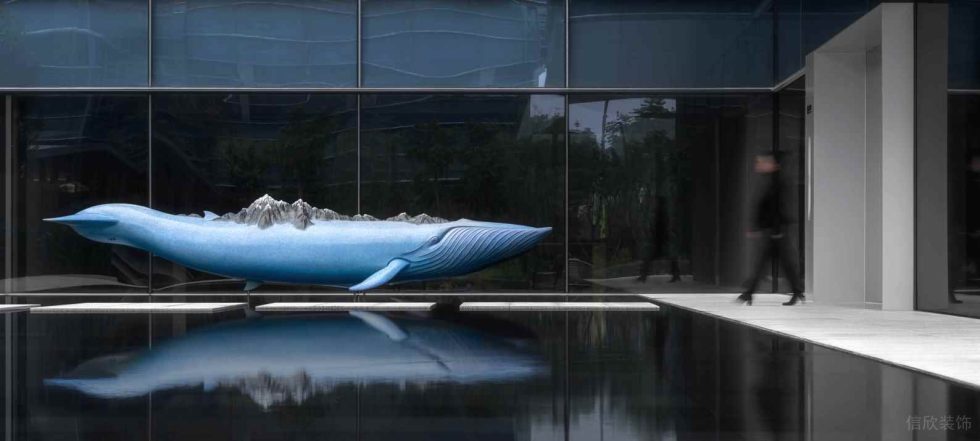 現(xiàn)代簡約風(fēng)辦公室裝修方案 藍(lán)色海豚造型