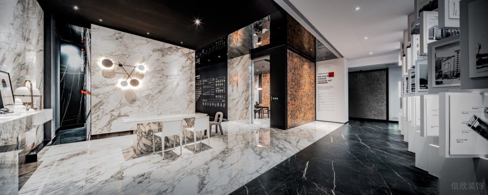 低奢時(shí)尚感巖板體驗(yàn)展廳裝修設(shè)計(jì) 巖板展示廳 (2)