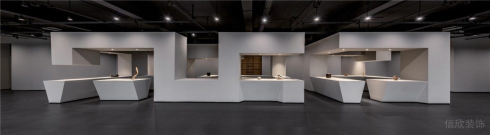 極簡中式混搭風陶瓷藝術(shù)品展廳裝修設(shè)計 展廳全景圖
