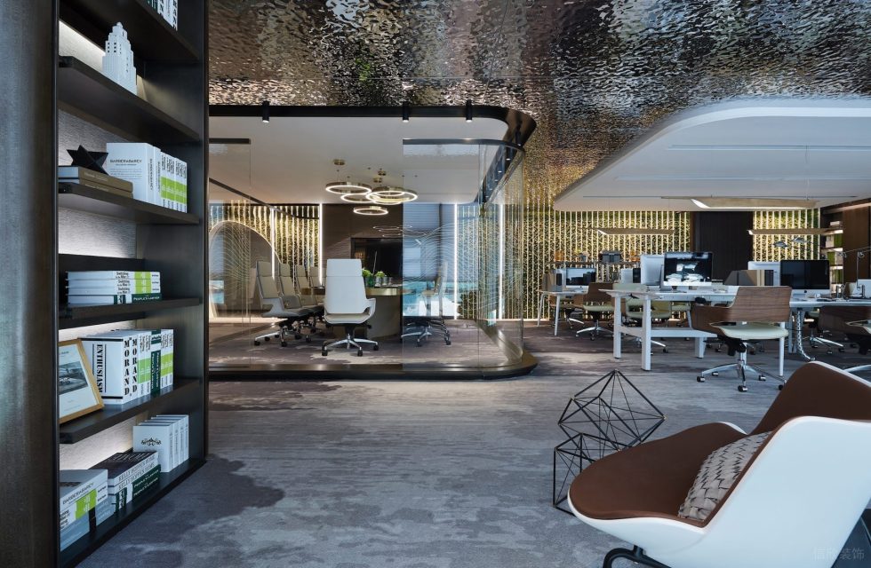 魔幻現代風辦公室裝修設計黑色裝飾書柜 魔幻現代風辦公室裝修設計黑色裝飾書柜