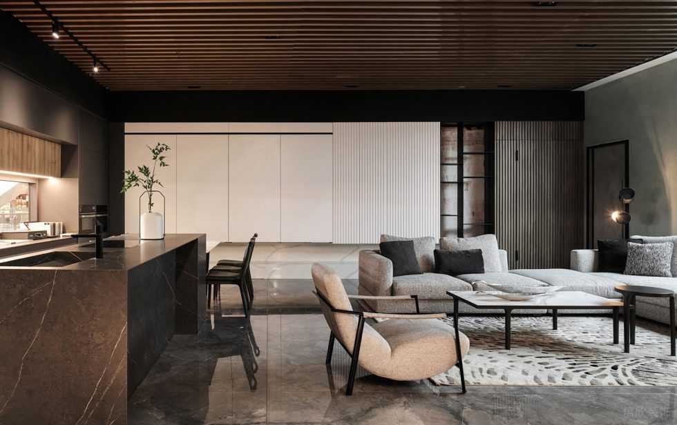 Nasca整體家具展廳裝修設(shè)計(jì) 木頭格柵吊頂