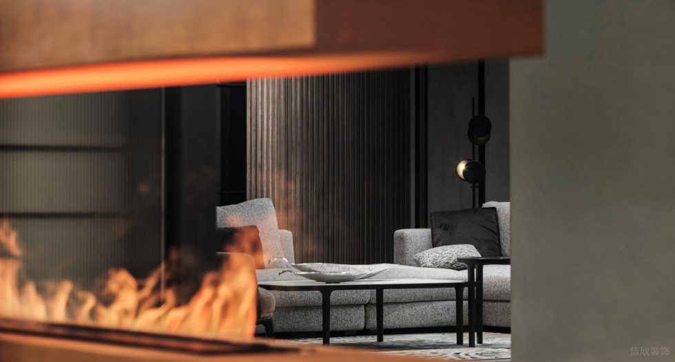 Nasca整體家具展廳裝修設(shè)計(jì) 墻面火焰造型加濕器