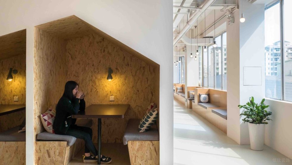 輕工業(yè)風(fēng)格辦公室裝修設(shè)計淺色木屋造型休閑卡座 輕工業(yè)風(fēng)格辦公室裝修設(shè)計淺色木屋造型休閑卡座