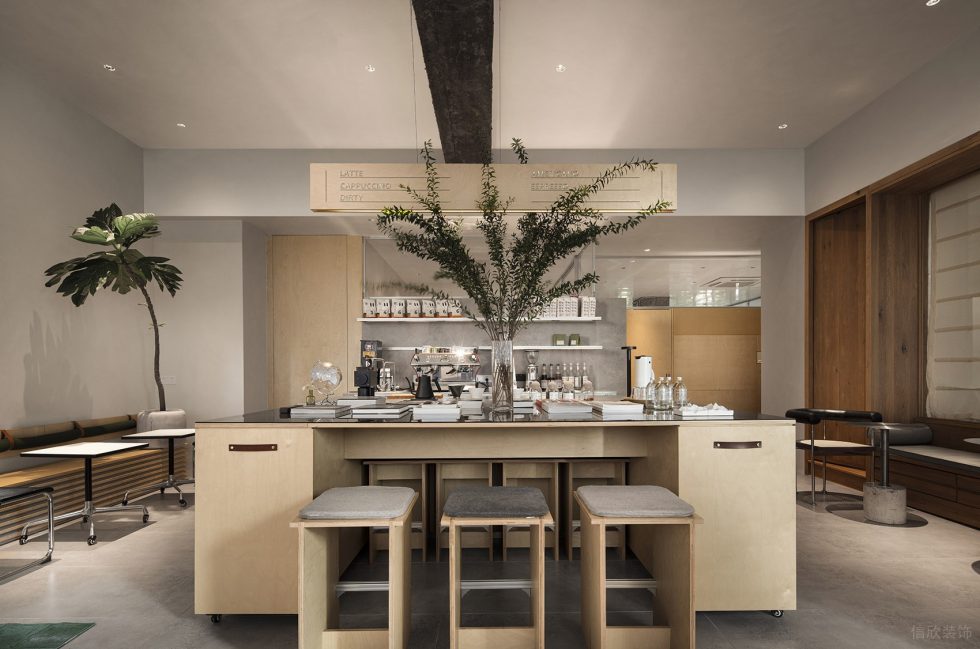 淡色簡約風辦公室裝修設計休閑接待廳中島臺 淡色簡約風辦公室裝修設計休閑接待廳中島臺