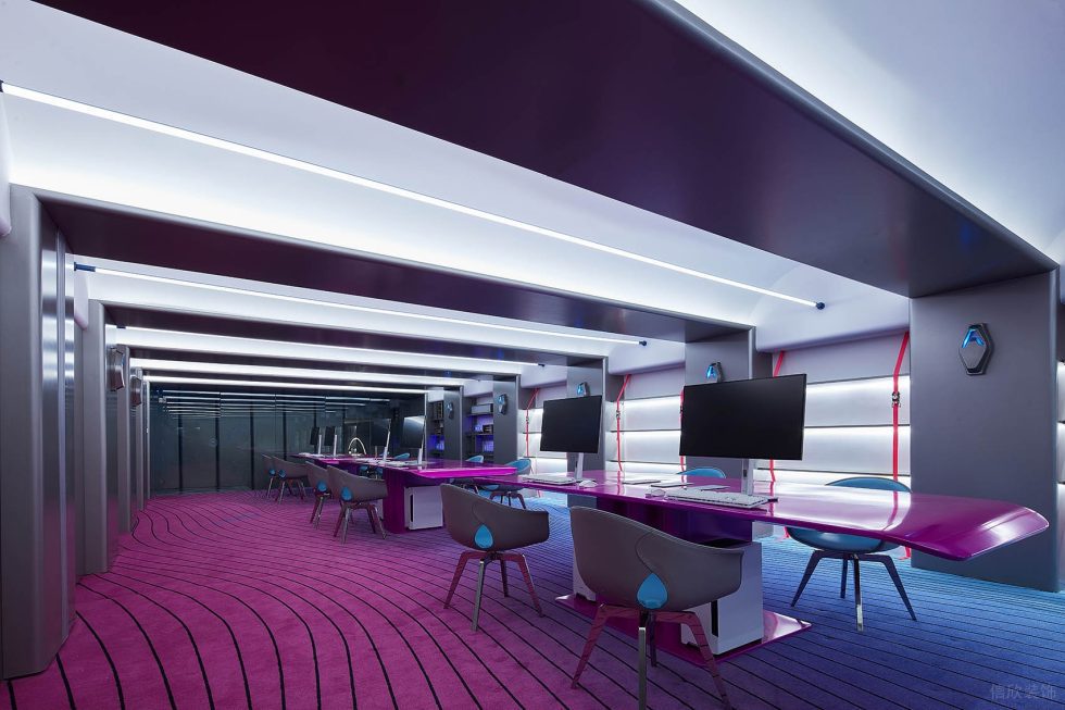 賽博朋克風格辦公室裝修設計漸變色辦公區 賽博朋克風格辦公室裝修設計漸變色辦公區